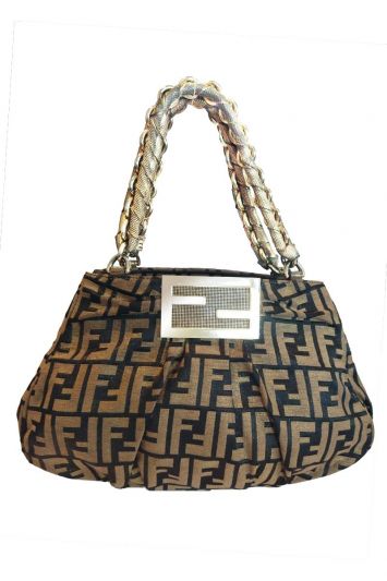 FENDI TOBACCO ZUCCA MIA SHOULDER BAG