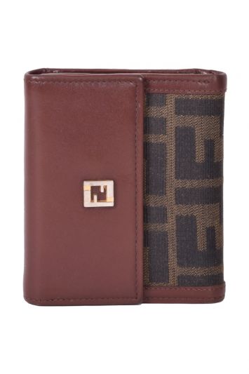 Fendi Zucca FF Logo Trifold Wallet