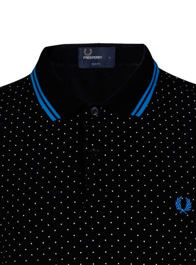 FRED PERRY BLACK POLKA DOTS T SHIRT