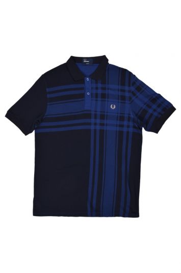 Fred Perry Striped Navy Blue T-Shirt