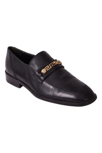 Mens black versace loafers hot sale