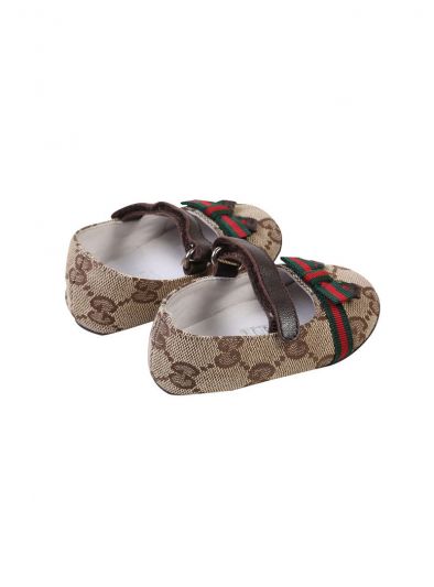 GUCCI BABY GG SUPREME BALLET FLATS