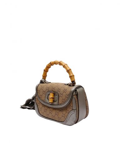 GUCCI BAMBOO MONOGRAM TOP HANDLE BAG