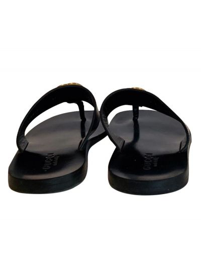 GUCCI BLACK GG MARMONT SANDALS