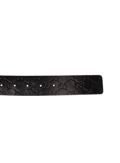 GUCCI BLACK GUCCI GUCCISSIMA GG INTERLOCK BELT