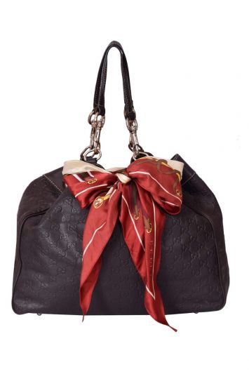 Gucci Black Guccissima Leather Positano Bag