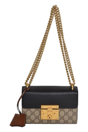 Gucci Black/Beige Padlock Shoulder Bag