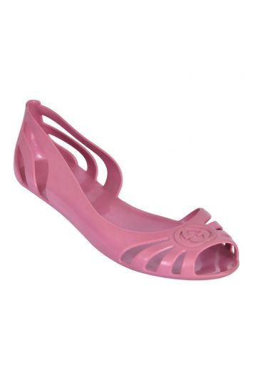 Gucci Blush Pink Jelly Interlocking GG Marola Jelly Ballet Flats