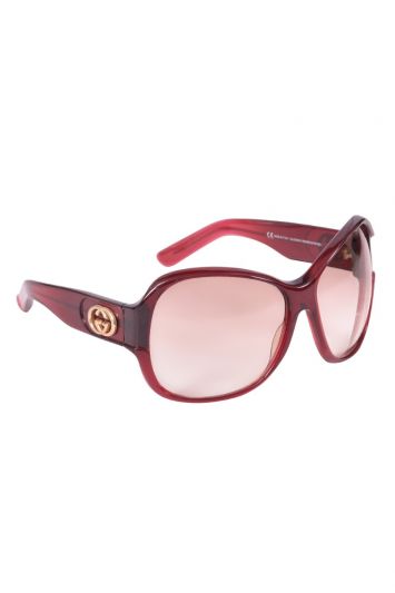 Gucci Deep Red Oversized Hysteria Sunglasses