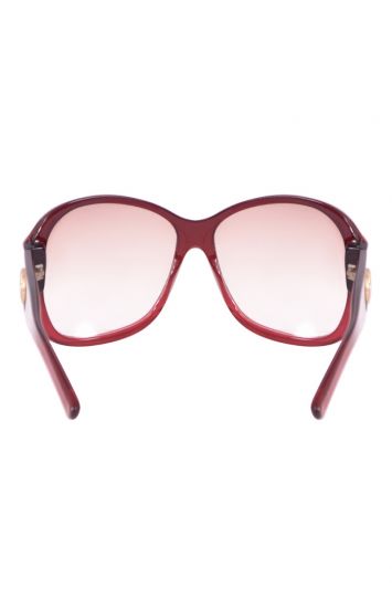 Gucci Deep Red Oversized Hysteria Sunglasses