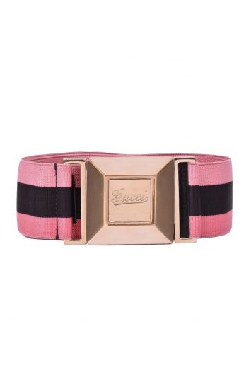 Gucci Elastic Pink Striped Belt