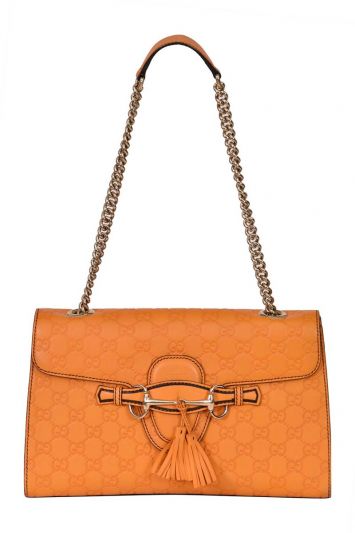 Gucci Emily Guccissima Medium Leather Chain Shoulder Bag`