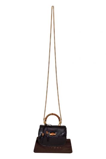 Gucci Exotic Leather Mini Bamboo Top Handle Bag
