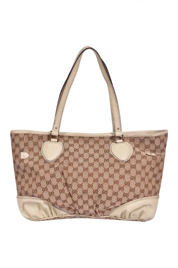 Gucci GG Beige Canvas Vintage Tote Bag