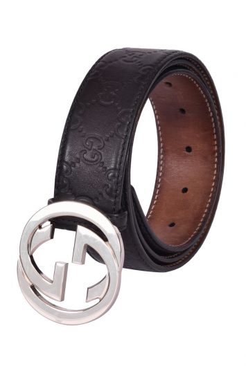 Gucci GG Interlock Buckle Monogram Belt
