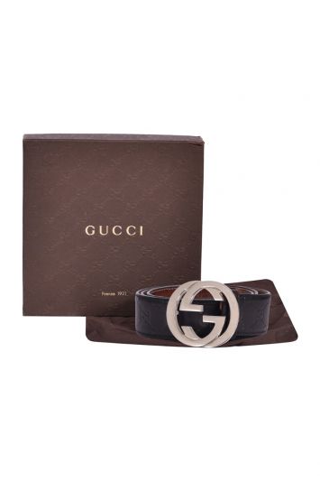 Gucci GG Interlock Buckle Monogram Belt