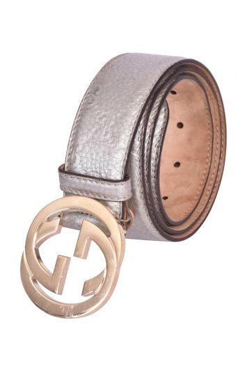 Gucci GG Interlocking Buckle Leather  Belt