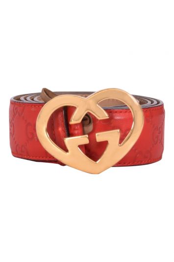 Gucci GG Interlocking MonogramHeart Buckle Belt