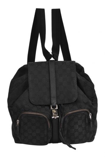 Gucci GG Monogram Black Jackie Canvas Backpack
