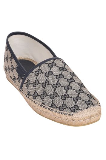 Gucci GG Monogram Canvas Leather Espadrilles