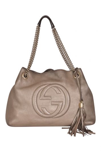Gucci GG Pebbled Soho Tote Bag
