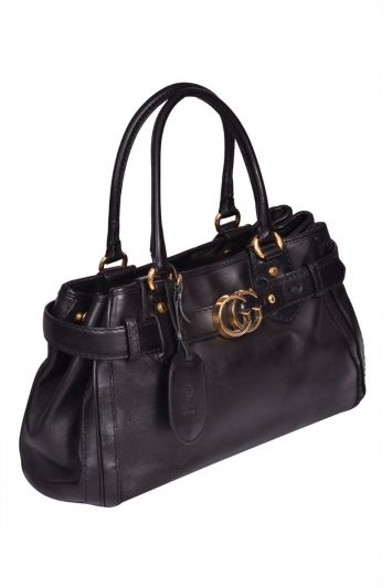 Gucci GG Running Black Leather Tote Bag