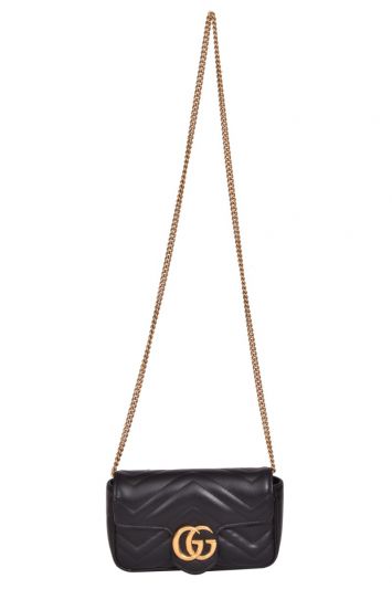 GG Marmont Supermini Shoulder Bag in Black - Gucci