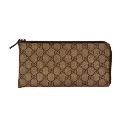 GUCCI GG SUPREME LONG ZIP POUCH