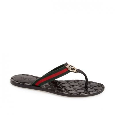 GUCCI GG THONG WEB SANDALS