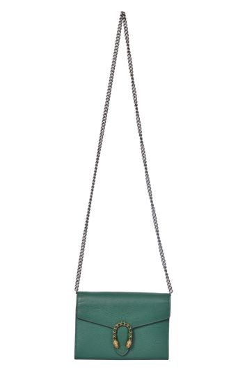Gucci Green Leather Mini Dionysus Sling Bag