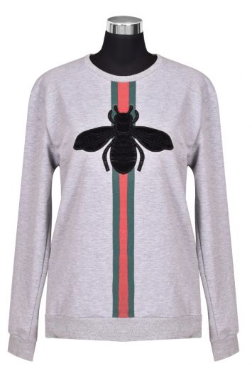 Gucci Grey Bee Web Sweatshirt