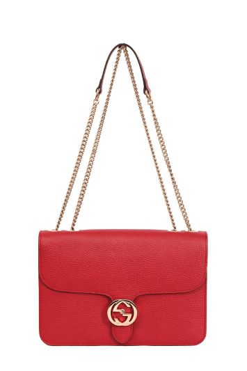 Gucci Interlocking Chain Shoulder Red Bag