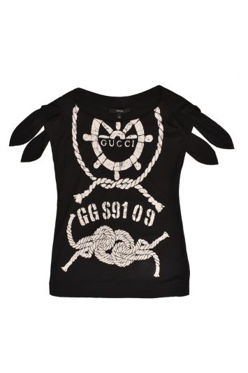 GUCCI KNOT CUT SLEEVE TOP