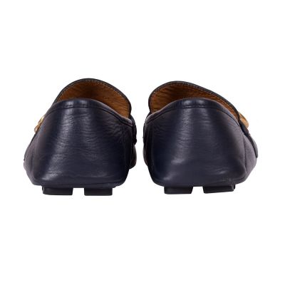 GUCCI LEATHER DRIVER WITH WEB LOAFERS