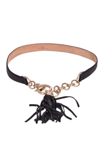 Gucci Leather Horsebit Tassel Belt
