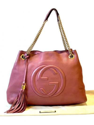 GUCCI LEATHER SOHO TOTE BAG RT51-10