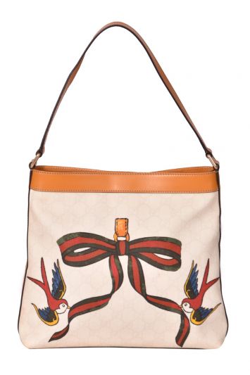 Gucci Meier Bird Ribbon Tattoo Hobo Bag