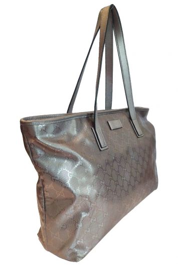 GUCCI METALLIC COATED CANVAS TOTE