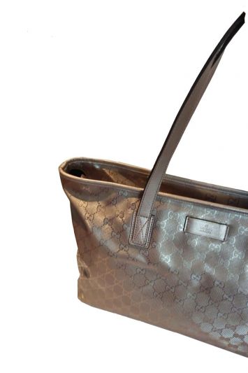 GUCCI METALLIC COATED CANVAS TOTE