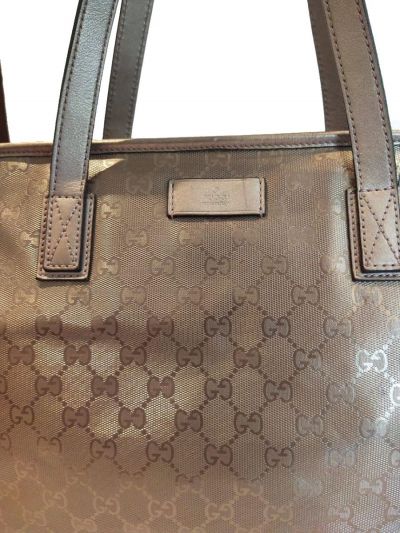 GUCCI METALLIC COATED CANVAS TOTE