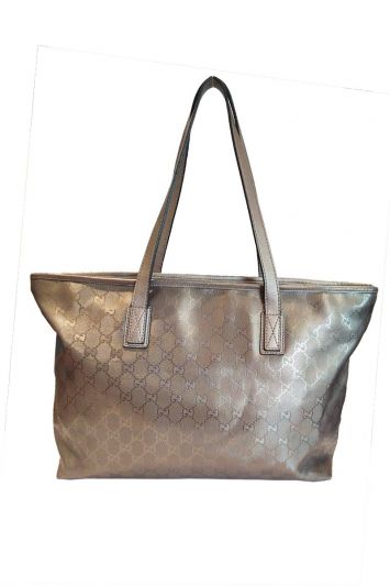 GUCCI METALLIC COATED CANVAS TOTE