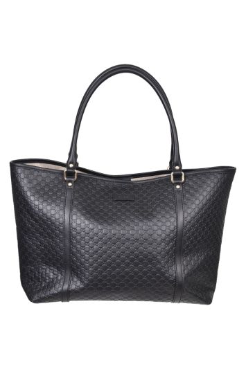 Gucci Micro Guccissima Black Leather Tote Bag
