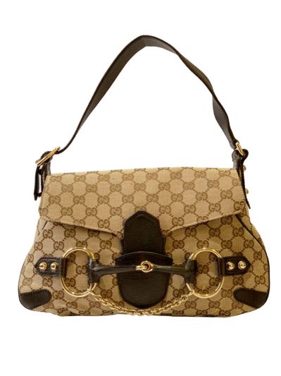 GUCCI MONOGRAM HORSEBIT MONOGRAM CHAIN FLAP SHOULDER BAG