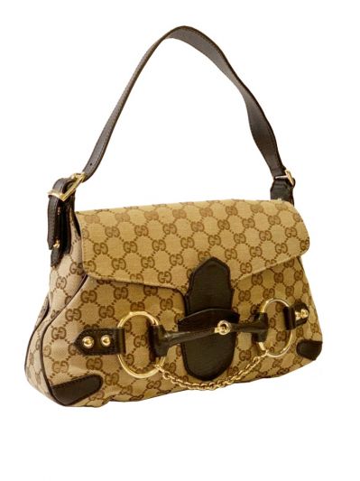 GUCCI MONOGRAM HORSEBIT MONOGRAM CHAIN FLAP SHOULDER BAG