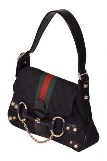 Gucci Monogram Horsebit Web Flap Bag