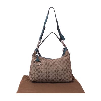 GUCCI MONOGRAM LABELLOV FABRIC HOBO BAG