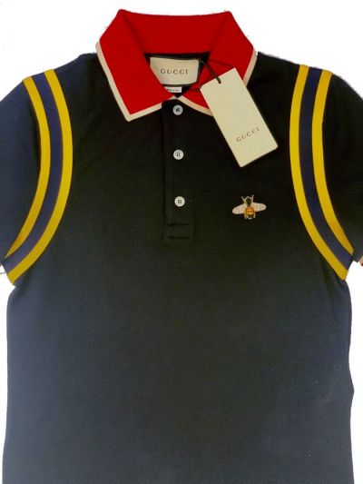 GUCCI NAVY BLUE BEE POLO