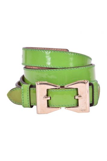 Gucci Patent Leather Bow Buckle Belt