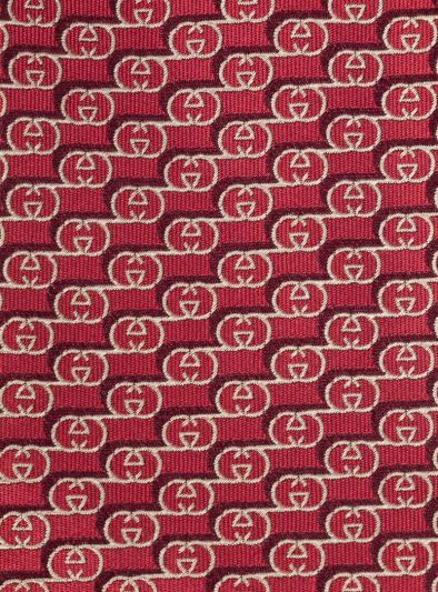 GUCCI RED MONOGRAM TIE