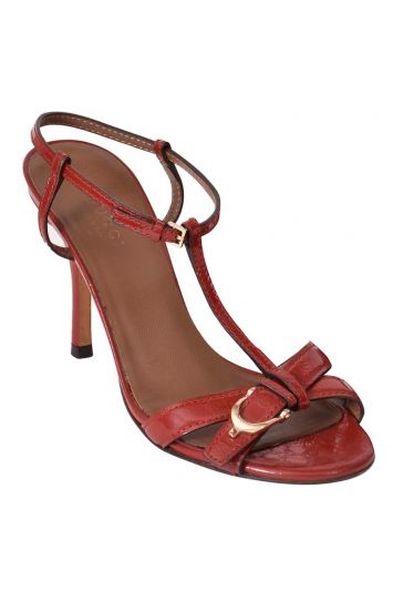 Gucci Red Patent Leather Monogram Heels